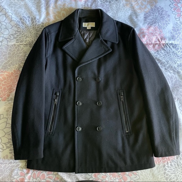 Men's Michael Kors Wool-Blend Peacoat - Picture 1 of 10